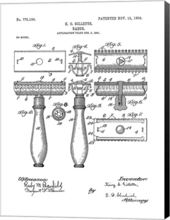 Framed Bath Time Patents III Print