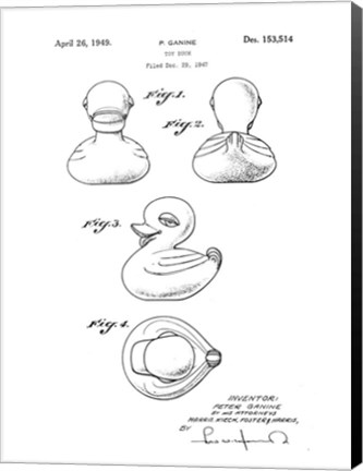 Framed Bath Time Patents IV Print