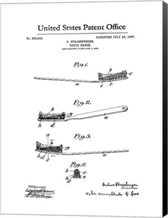 Framed Bath Time Patents VII Print