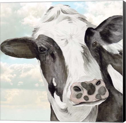 Framed Portrait of a Cow II Print