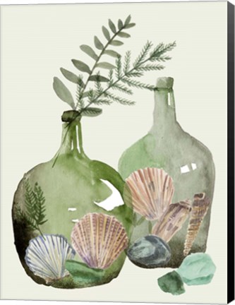 Framed Ocean in a Bottle I Print