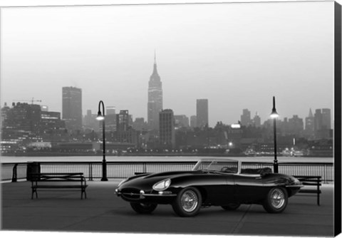 Framed Vintage Spyder in NYC (BW) Print