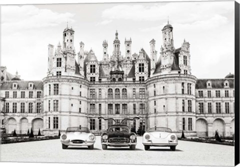 Framed Vintage Roadsters at French Castle Print