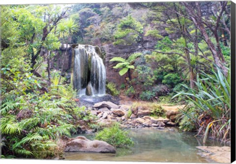 Framed Rainforest waterfall (detail) Print