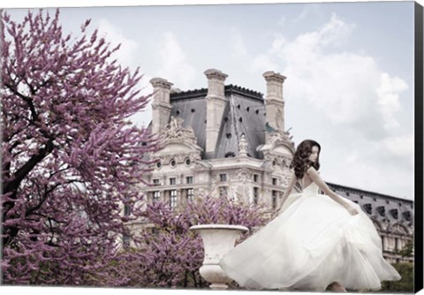 Framed Young Woman at the Chateau de Chambord Print