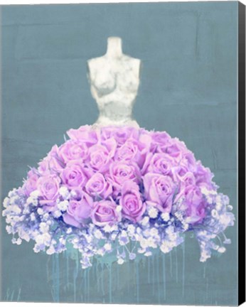 Framed Dressed in Flowers II (Ocean Blue) Print