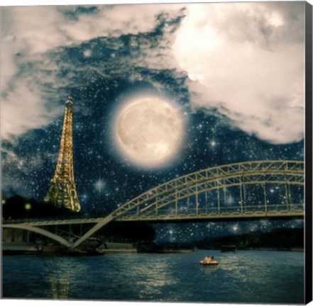 Framed One Starry Night in Paris Print