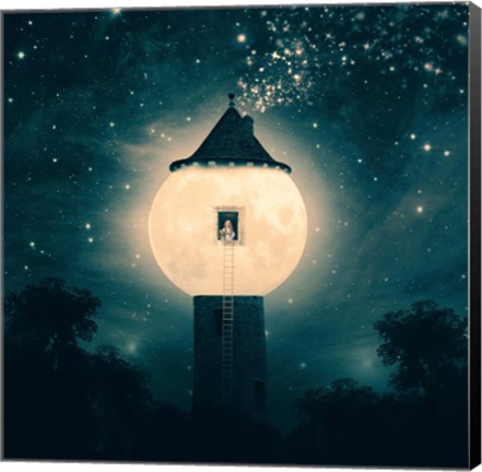 Framed Moon Tower Print