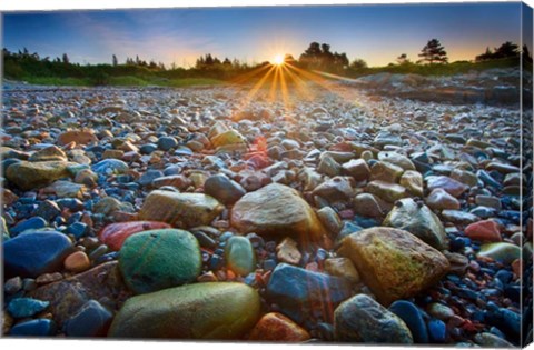 Framed Schoodic Rocks Print