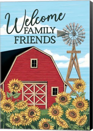 Framed Welcome Family &amp; Friends Barn Print