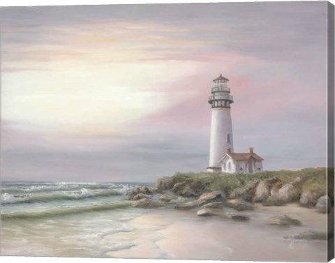 Framed Lighthouse at Sunset Print