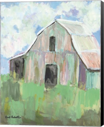 Framed Pastel Barn I Print