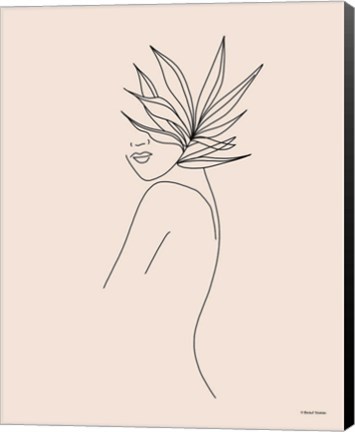 Framed Modern Figural Line Drawing Print
