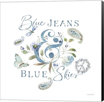 Framed Blue Jeans &amp; Blue Skies 01 Print