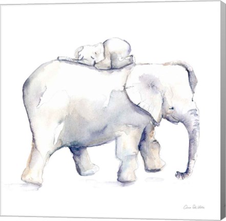 Framed Baby Elephant Love III Print