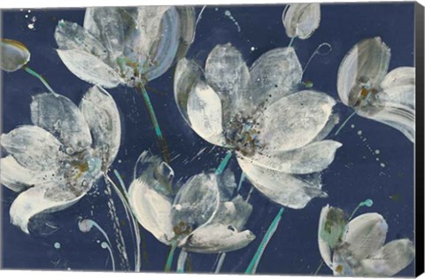 Framed Translucent Garden with Light Blue Print