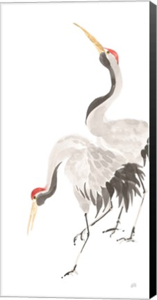 Framed Scroll Crane IV Print