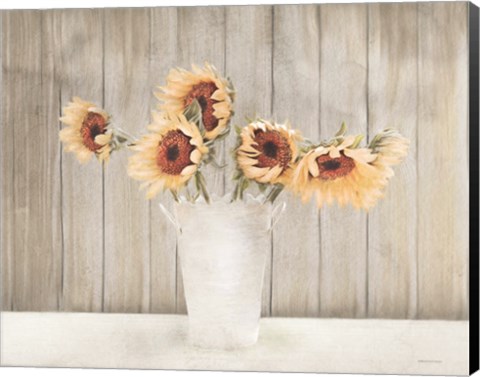 Framed Country Sunflower Vase Print