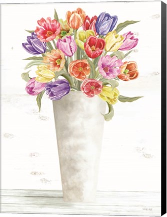 Framed Colorful Tulip Bouquet Print