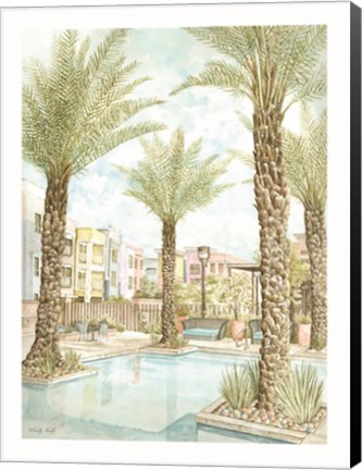 Framed Pool and Palms Print