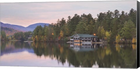 Framed Mirror Lake Sunset Reflections Print
