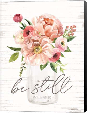 Framed Be Still Floral Print