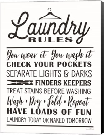 Framed Laundry Rules Print