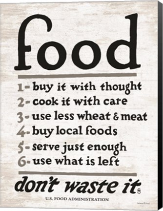 Framed Food - Don&#39;t Waste It Print