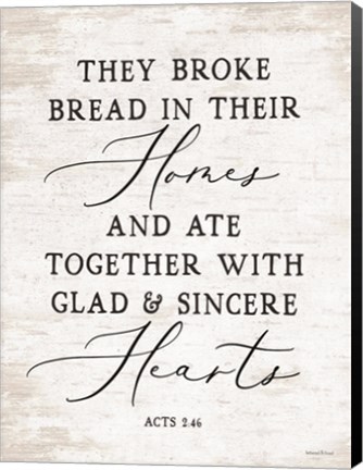 Framed They Broke Bread Print