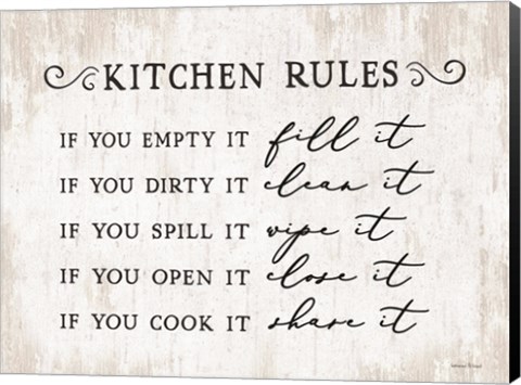 Framed Kitchen Rules Print