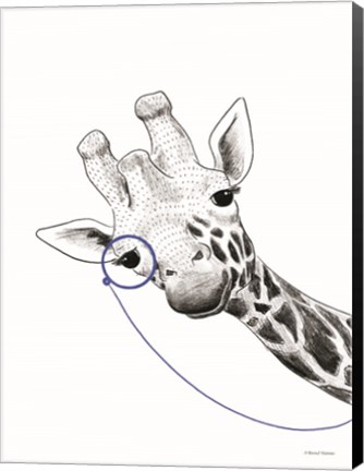 Framed Giraffe With a Monocle Print