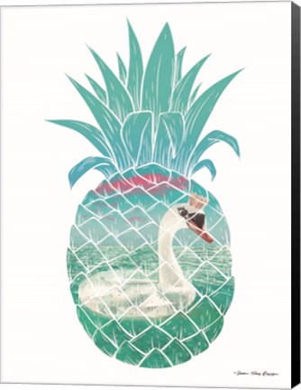 Framed Swan Pineapple Print