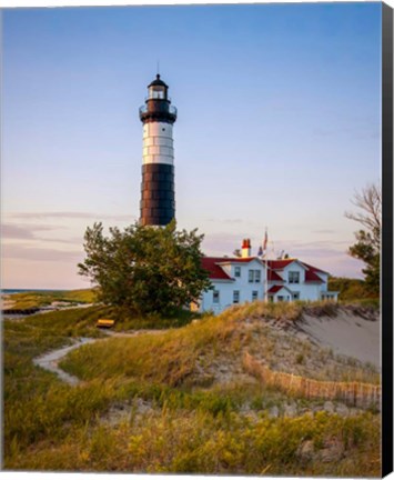 Framed Historic Big Sable Point Light Print