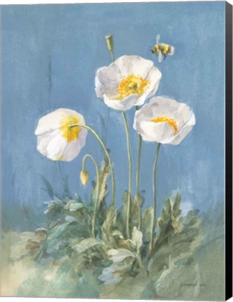 Framed White Poppies II Print