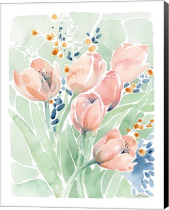 Framed Tulip Spray Print
