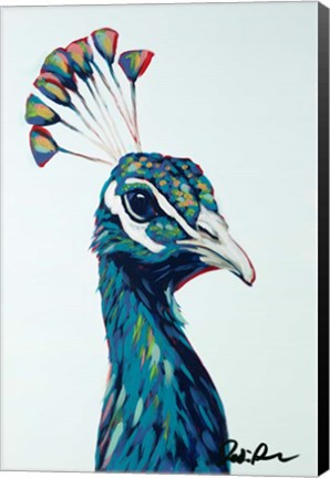 Framed Pop Peacock I Print