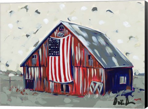 Framed Farm Pop Barn I-Flag Print