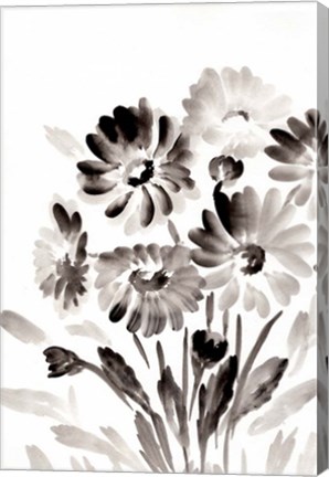 Framed Simple Black Daisies Print