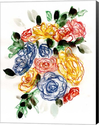 Framed Chalky Blue &amp; Yellow II Print