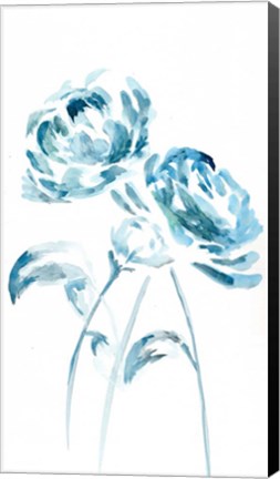 Framed Blue Peonies I Print