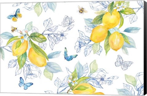 Framed Lemon Sketch Book I Print