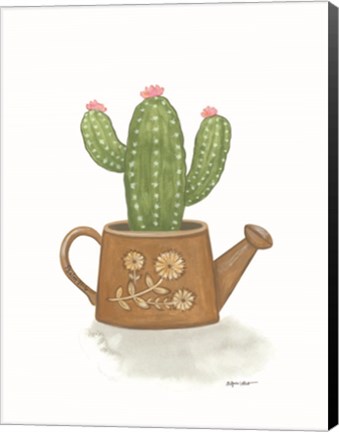 Framed Watering Can Cactus Print