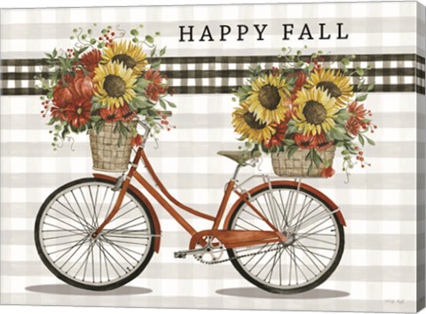 Framed Happy Fall Bicycle Print