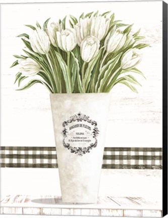 Framed White Tulips Print