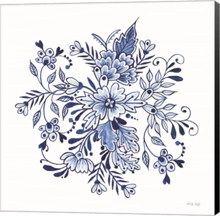 Framed Blue &amp; White Flowers II Print