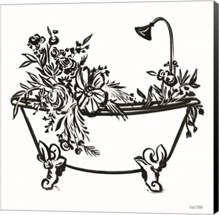 Framed Vintage Floral Tub II Print