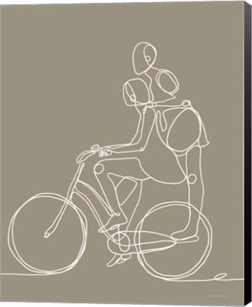 Framed Friend on a Bike II Print