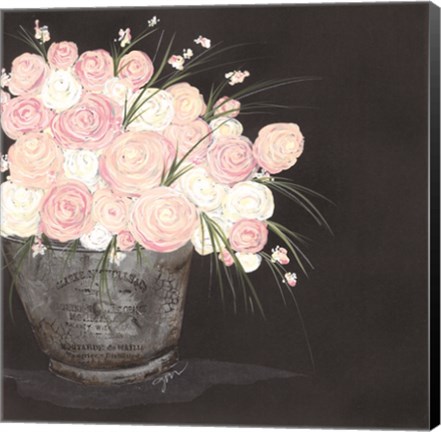 Framed Ranunculus Spray Pink Print