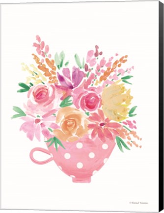 Framed Pretty in Pink Tea Cup Print