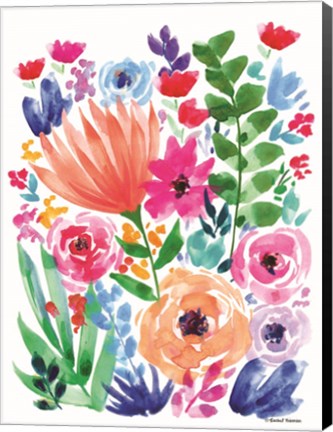 Framed Vibrant Flowers II Print